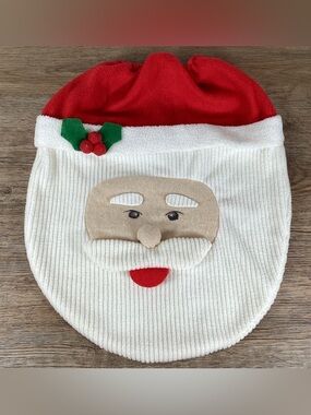Vintage Christmas Holiday Santa Claus Toilet Seat Cover